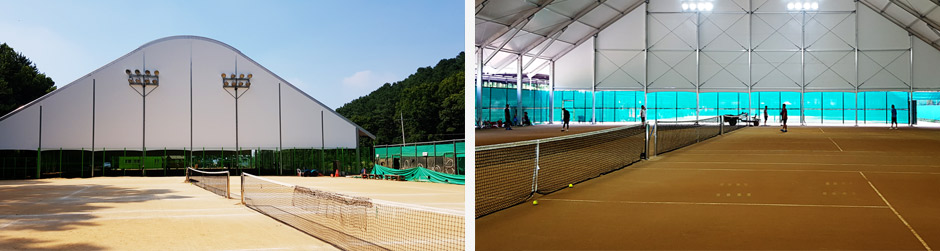 화원테니스장, 실내, 실외 테니스장 사진