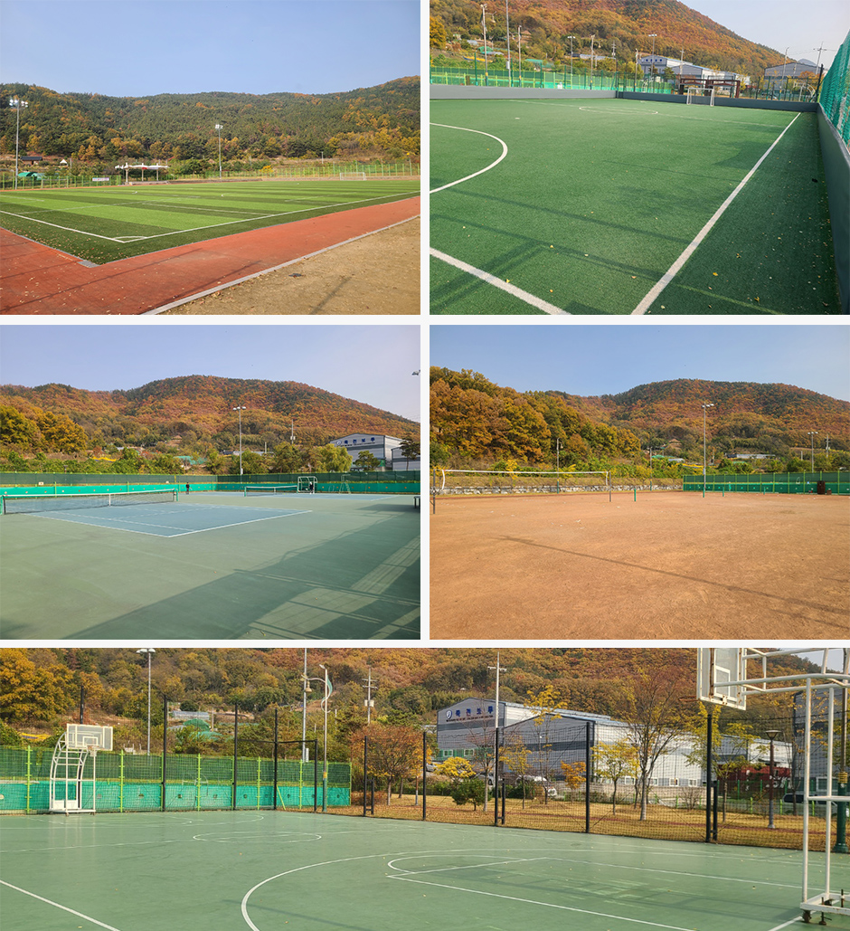 다사체육공원 운동장을 여러각도에서 바라본 사진