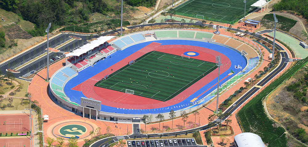 달성종합스포츠파크 하늘에서 내려다본 모습